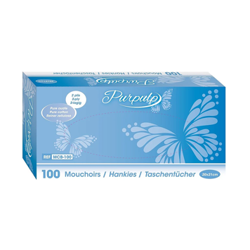 Mouchoirs blanc pure Ouate, Boite de 100