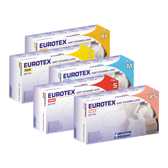 Gant d'examen en latex sans poudre 240 mm – EUROTEX